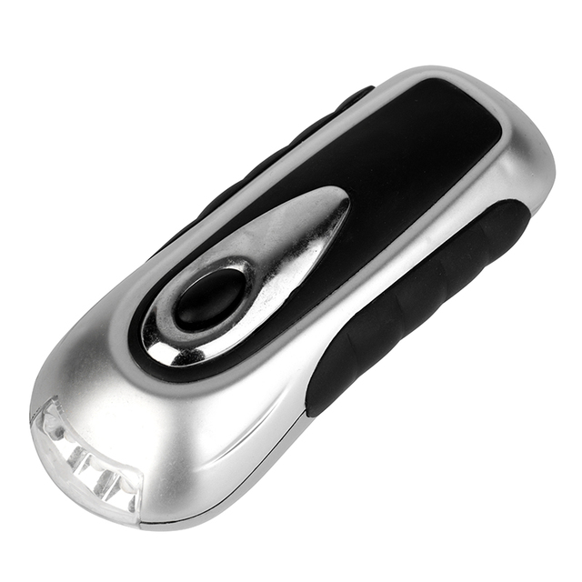 Mini Emergency Hand Crank Dynamo Flashlight Rechargeable LED Light Lamp Charging Powerflight Torch for Outdoor Camping
