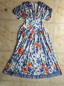 Vestido de Mujer con Cuello <span class=keywords><strong>en</strong></span> V y Estampado de Dos Colores, Vestido Maxi Plisado, Talla Grande Africana, Tallas S-2XL - Product Image 5