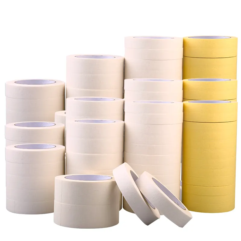 custom cheapest crepe paper masking tape for painting 1 inch 2 inch white yellow automotive paint car painting masking tape 38mm