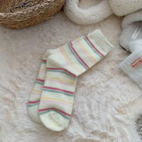 Chaussettes d'hiver douces et moelleuses de couleur rose, motif mignon, chaussettes chaudes pour femmes pour l'hiver