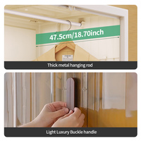 Armoire portable en plastique avec roulettes, placard de rangement pliable à plusieurs niveaux, installation gratuite, organisateur de vêtements pour la maison