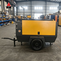 Compresseur d'air diesel à vis portable et durable 375CFM 8 bars monté sur remorque pour l'exploitation minière et la construction Marque chinoise