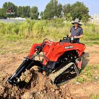 PENGIRIMAN GRATIS Mini Wheel Skid Steer Loader Track Wheel CE/EPA Mini Skid Steer Loader Dengan Bucket Trencher Rotary Plow