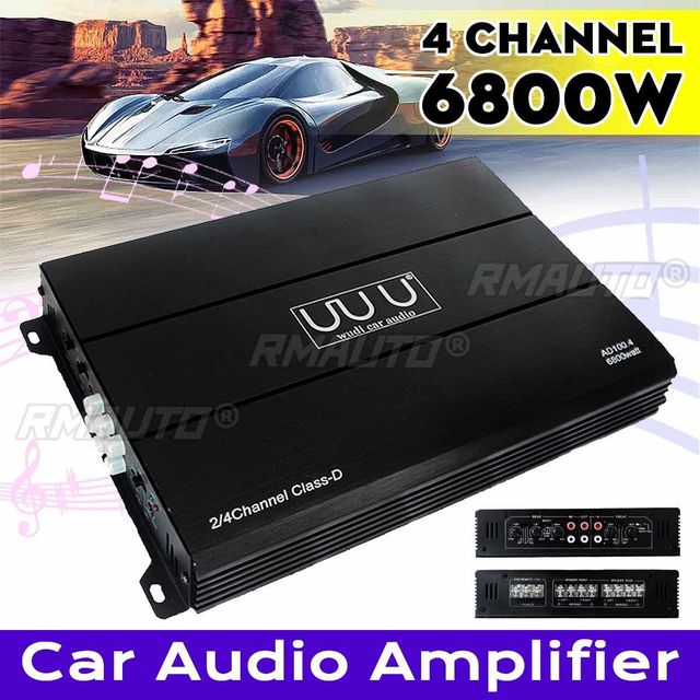 6800W Car HIFI Amplifier Audio Stereo Bass Speaker DC 12V Car Home Audio Amplifiers Subwoofer Power Amplifiers Audio Processor