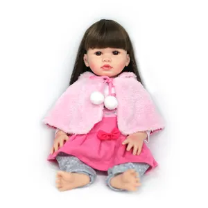 New Arrival Lifereborn 48CM Long Hair Baby Girl Doll Gift Baby Toys Silicone Reborn Dolls For Girls