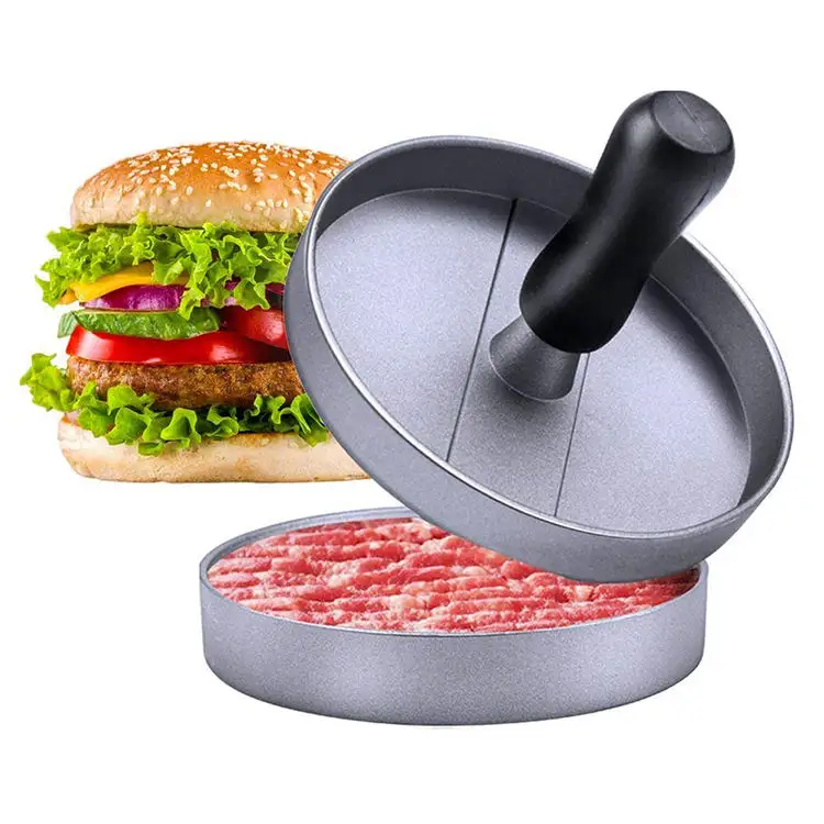 Многофункциональный пресс для гамбургеров оптом, прочный круглый пресс для гамбургеров из алюминиевого сплава, пресс для мяса для гамбургеров