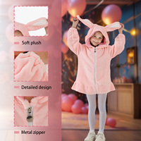 Combinaison grenouillère en flanelle 3D unisexe pour enfants, tenue de scène avec motif animal et lapin mignon, tenue à capuche