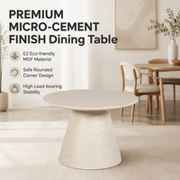 Table à manger extensible industrielle moderne, finition micro-ciment blanc, écologique, gain de place, mobilier de maison, vente en gros d'usine