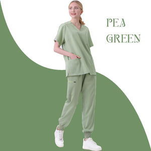 Women Hospital Scrub Suits V Neck Short Sleeve Split Set Moisture Wicking Uniforms For Medical Dental Clinic Use - Product Image 3