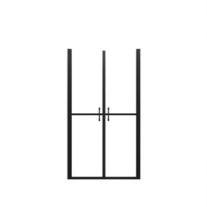 Porte de douche semi-froissée Esq 36,6-37,8 x 74,8 po, verre trempé 8 mm, coulissante rectangulaire avec cadre, design minimaliste - Product Image 1