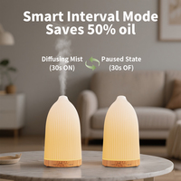 Nouveau diffuseur d'huiles essentielles ultrasonique USB de 100 ml, humidificateur d'air, lumière nocturne colorée, design silencieux, diffuseur d'arômes pour la maison et le bureau