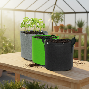 ORGANIC <span class=keywords><strong>BAZAR</strong></span> Sacs de culture durables 12x12 pour terrasses et jardins, Qualité supérieure 260 GSM, Verts, pour plantes d'intérieur et d'extérieur (Lot de 10) - Product Image 4