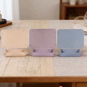 Plateau de rangement rectangulaire en cuir PU, organisateur de bureau, plateau de rangement polyvalent, porte-bonbons pour tables de nuit d'hôtel, bureau à domicile - Product Image 3