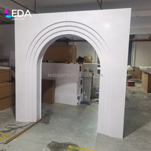 LEDA Modern White Acrylic Ripple Arch Wedding <b>Backdrop</b> with Customizable Size for Events and Stage Decorations - Product Image 2