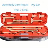 Kit de 7 ou 13 pièces CIHOO pour la réparation de bosses de carrosserie automobile, comprenant des leviers et barres de débosselage, pour le redressage de panneaux et de châssis, en acier à haute teneur en carbone