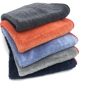 Micro Fiber Pile Auto Care Microfibre Detailing Microfiber Car Wash Cleaning Cloth Twisted large twist Loop drying Towel for car