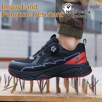 Chaussures de travail légères à embout d'acier, anti-écrasement, anti-perforation, résistantes aux taches, chaussures de sécurité pour chantier