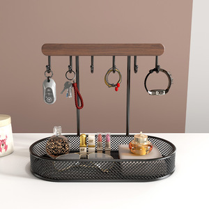 Organisateur de rangement de bureau avec porte-clés et plateau en maille pour clés, portefeuilles et petits objets - Product Image 4