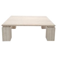 Décoration personnalisée de la maison, travertin poli Beige pierre de marbre naturel thé travertin Table Table basse