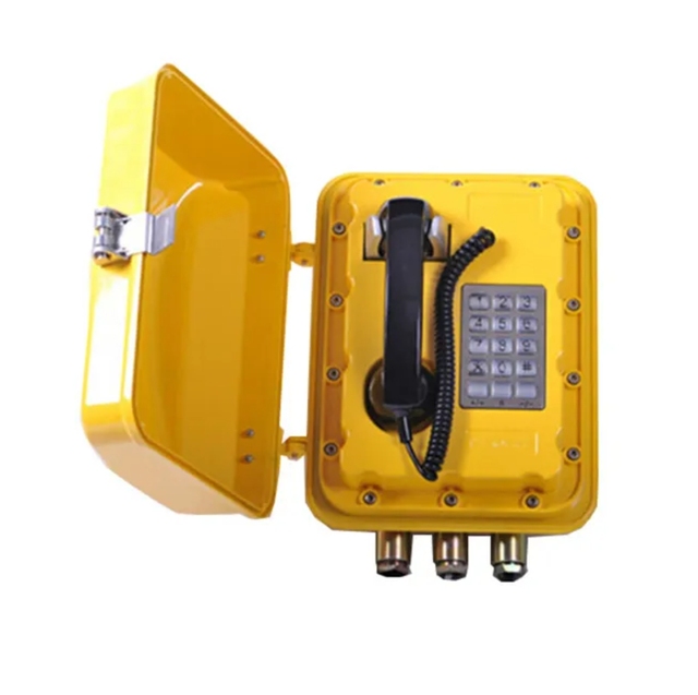 Environmentally Friendly SIP VoIP IP Telephone Strong Impact Resistance Industrial Retro Hazardous Corded Phone