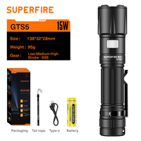 Lampe de poche LED portable en alliage d'aluminium zoomable avec torche de camping à faisceau réglable longue portée rechargeable par USB IP44