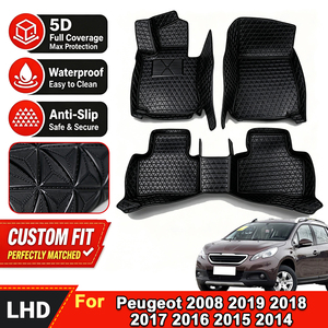 Nuovi Tappetini Auto 5D Pieghevoli Resistenti all'Usura, Design Avvolgente, Personalizzati per <span class=keywords><strong>Peugeot</strong></span> <span class=keywords><strong>2008</strong></span> 2014-2019 - Product Image 1