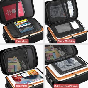 Bolsa de gel de sílice resistente al agua y al fuego, segura para el hogar, la oficina, organizador de almacenamiento de documentos con cerradura, color negro - Product Image 2