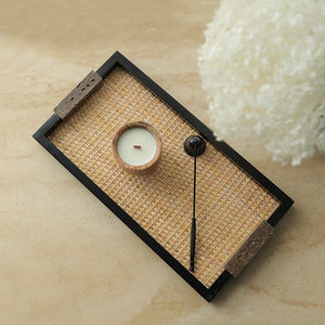 Оптовая продажа, винтажный прямоугольный поднос из ротанга - Product Image 3