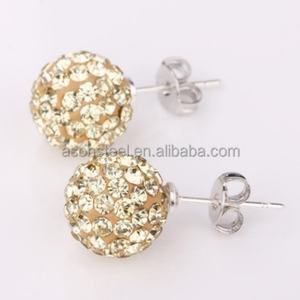 Pendientes de Moda, Joyería de Belleza, Pendientes Shambhala de Colores Mixtos para Damas y Mujeres, Pendientes de Bola de 6mm*6mm con Brillantes - Product Image 2