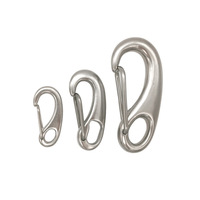304 316L acier inoxydable plaine boucle à ressort palan de sécurité escalade Simple chien chaîne ovale écrou avec mousqueton