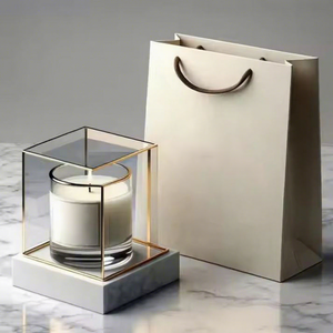 Luxury Scented Candle Glass Jar With Gold Lid Floral Plant Fragrance 40-60 Hour Burn Time Home Decoration Gift Set - Product Image 6