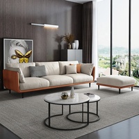 Modernes Quadratisches Stoff-Modulsofa-Set 1-Sitzer 3-Sitzer Villa Park Wohnmöbel Wohnzimmer Ottoman Schule Keller