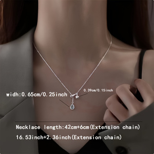 Collana con pendente a goccia d'acqua in argento placcato, zirconia sintetica blu <span class=keywords><strong>mare</strong></span>, elegante e sexy, simbolo <span class=keywords><strong>celeste</strong></span> - Product Image 2