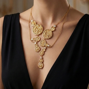 [งานแสดงเครื่องประดับนานาชาติฮ่องกง] สร้อยคอทองคำรูปน้ำเต้าทำจากไม้ไผ่ทอมือ เครื่องประดับสัญลักษณ์มงคลแบบจีนสำหรับใช้ในชีวิตประจำวัน - Product Image 3