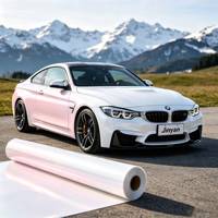 Film de protection automobile blanc rose dégradé / rose sakura 7,5 mil, anti-corrosion, résistant aux UV, imperméable, film extérieur pour voiture