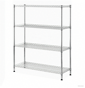 Étagère métallique solide double face à 4 niveaux, grande capacité, légère, autoportante, pour supermarchés et entrepôts, revêtement en poudre époxy - Product Image 2