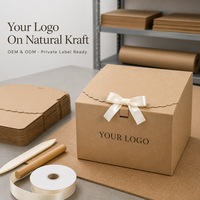Boîte cadeau en kraft naturel personnalisée en gros avec bord festonné, ruban à nouer, fente découpée et couvercle rabattable pour l'emballage de savons faits main