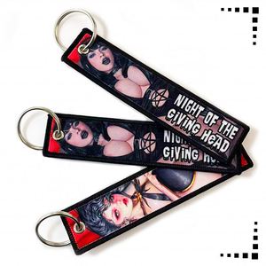 2026 New Trend <b>Custom</b> Logo Embroidered Motorcycle <b>Key</b> Chain Promotional Gift with Flag Embroidery Carabiner Keychain Tag - Product Image 2