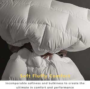 Edredón de <span class=keywords><strong>Plumas</strong></span> de Ganso de Lujo Tamaño King para Hotel, Funda 100% Algodón Antiplumón, 750 de Poder de Relleno, Inserto de Edredón con Diseño de Caja Acolchada para Todas las Estaciones - Product Image 5