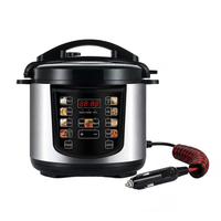 Cuisinière électrique à pression RV 12V 24V 12-en-1 avec cuve intérieure en acier inoxydable de 5L 6L, écran LED, menus prédéfinis à écran tactile couleur