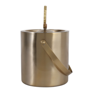 Elegante Cubitera Cilíndrica con Asa de Ágata, Acero Inoxidable, Accesorio Moderno para Bar, Juego de Bebidas para el Hogar - Product Image 5
