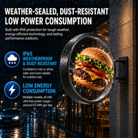 Ventilateur holographique 3D en acrylique pour extérieur, boîte à lumière LED, enseigne publicitaire personnalisée, affichage lumineux pour magasin, commerce de détail, restaurant, entreprise