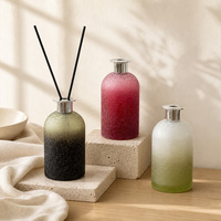 Bouteilles en verre craquelé grande capacité 500 ml, diffuseur de parfum d'ambiance pour la maison avec bâtonnets