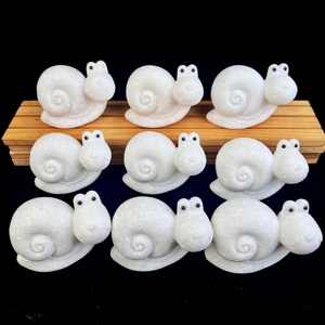 Wholesale Polished Natural <strong>Stones</strong> Home Decoration Crystal Carving Craft <strong>White</strong> <strong>Jade</strong> Snail for Souvenir - Product Image 1