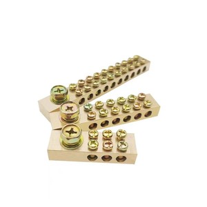 Un sur plusieurs Bornier à courant élevé XP0918A-10P Bornier à vis à double rangée Bornier <span class=keywords><strong>de</strong></span> <span class=keywords><strong>terre</strong></span> en laiton - Product Image 1