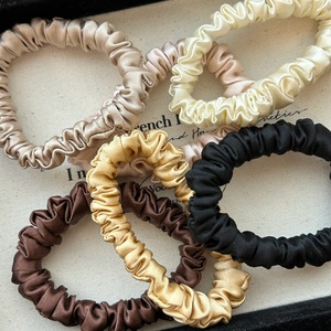 Premium 100% Mulberry Silk Skinny Scrunchies 19 Momme Custom Logo Wholesale Hair <b>Ties</b> - Product Image 2
