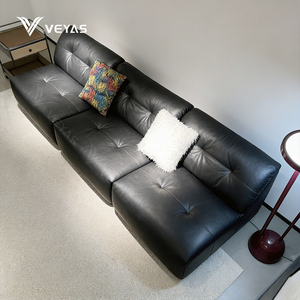 Tailored Zhejiang Genuine Leather Modern <b>Three</b> Seat Sectional Sofa Manufacturer Supplier Best Quality Excellent Value Bedroom - Product Image 3