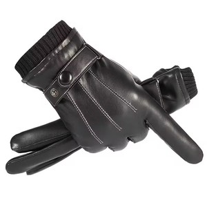 <span class=keywords><strong>Guanti</strong></span> <span class=keywords><strong>Invernali</strong></span> da <span class=keywords><strong>Uomo</strong></span> in Pelle PU alla Moda, Touchscreen, con Chiusura a Bottone, per Ciclismo, Attività all'Aperto, Caldi, Impermeabili, per Uso Quotidiano e Feste - Product Image 2