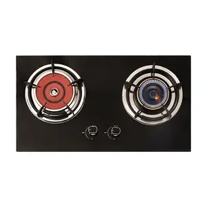 Lyroe – plaque de cuisson domestique à infrarouge + brûleur à gaz, allumage électronique, panneau en verre trempé, plaques de cuisson à gaz intégrées