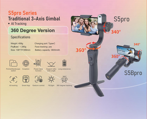<span class=keywords><strong>Stabilisateur</strong></span> de cardan mobile intelligent pliable à trois axes avec suivi facial et éclairage supplémentaire pour la photographie - Product Image 1